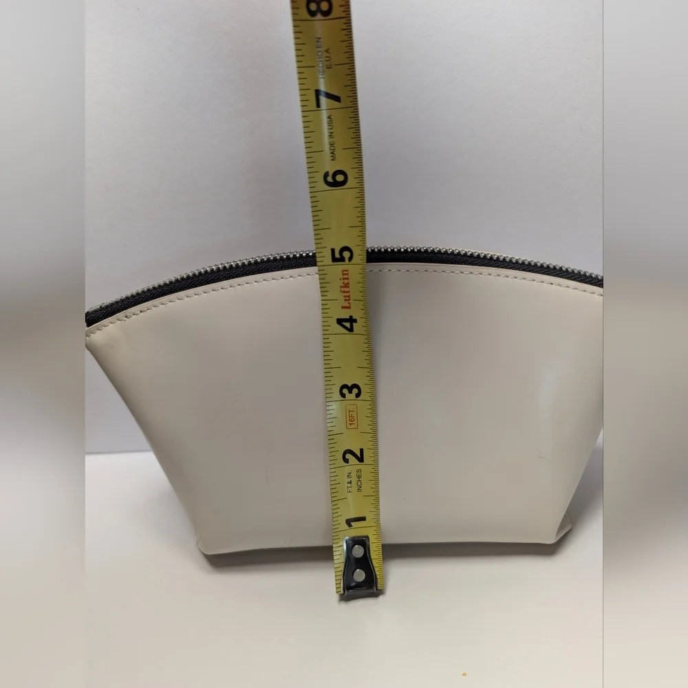 Small White leather AllSaints Anais Pouch Makeup Case (W/ Free Diptyque Samples)